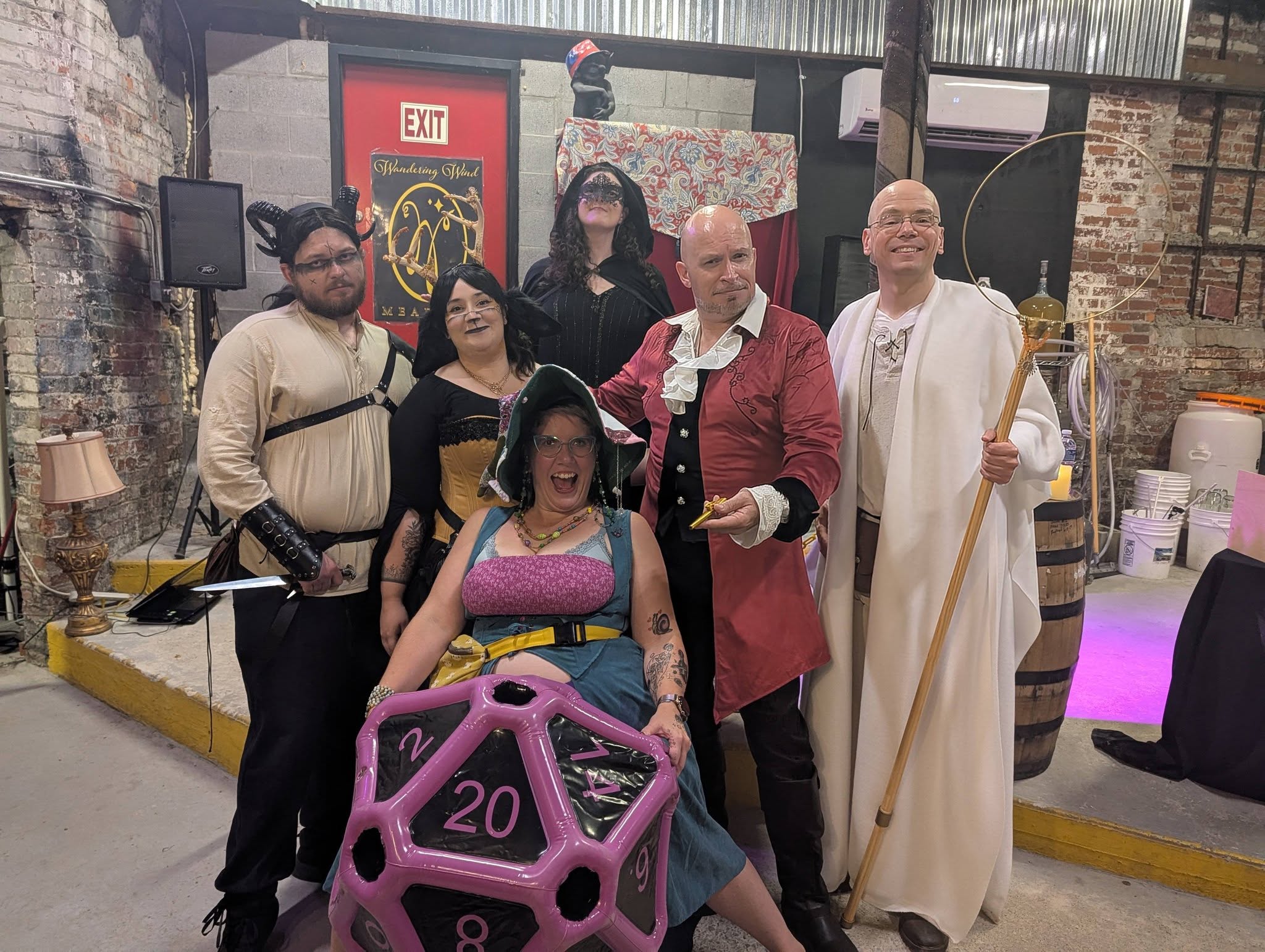 The cast and crew of Dice & Deception at the Wandering Wind Meadery